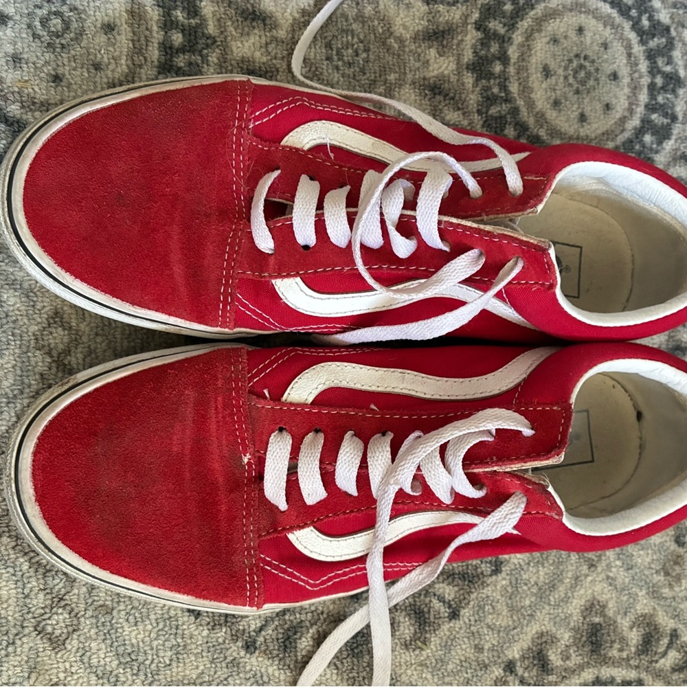 Vans Red and White Sneakers
